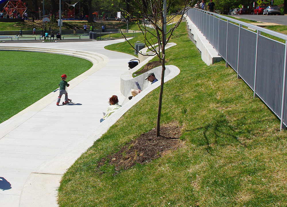 Rocky Run Park - Arlington, VA, <i>custom concrete bleachers</i>